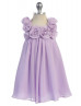 Chiffon Knee Length Flower Girl Dress With Rosebuds